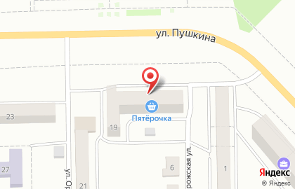 Супермаркет Пятерочка на улице Пушкина на карте