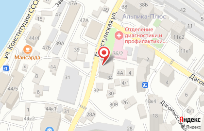 Супермаркет Пятёрочка на Пластунской улице на карте