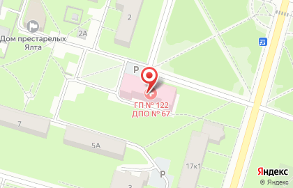 Детская поликлиника №67 Городская поликлиника №122 в Петергофе, на улице Аврова на карте