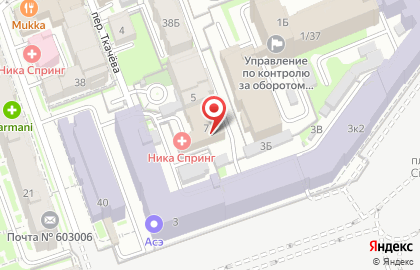 Беркут в переулке Ткачёва на карте