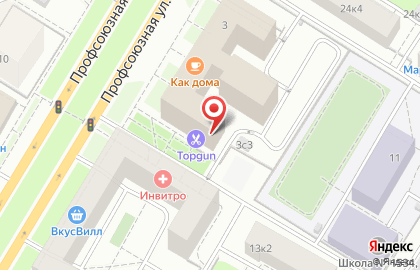 Барбершоп TOPGUN на метро Академическая на карте