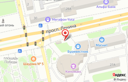 Салон Мир цветов на проспекте Ленина на карте
