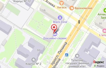 Центр офисных услуг и канцелярских товаров Документ-Сервис на проспекте Ленина на карте