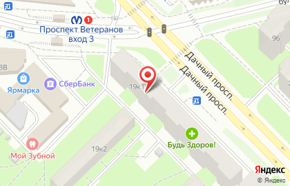 Магазин товаров для рукоделия на проспекте Ветеранов на карте