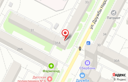 Магазин тканей и фурнитуры на улице Дружбы Народов на карте