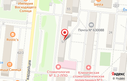 Клиническая стоматологическая поликлиника №3 на улице Сибиряков-Гвардейцев на карте