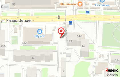 Юничел на улице Клары Цеткин на карте