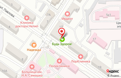Опора на улице Павлова на карте