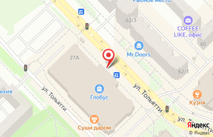 Глобус в Новокузнецке на карте
