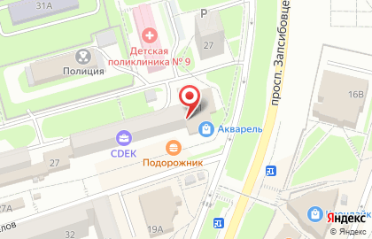 Магазин Акварель на улице Новосёлов на карте