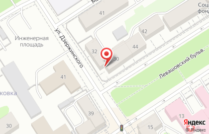 Гараж на улице Дзержинского на карте