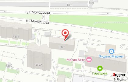 Услуга электрик на улице Молодцова на карте