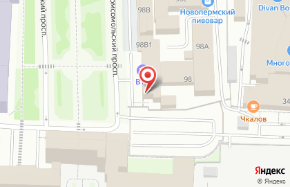 Пермский филиал Банкомат, Банк ВТБ 24 на Комсомольском проспекте, 98 лит б на карте