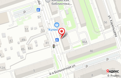 Супермаркет Магнит у дома в Кургане на карте