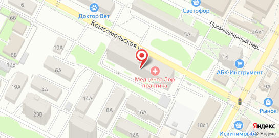 Медицинский центр ЛОРпрактика на Комсомольской улице на карте
