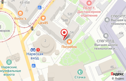 Магазин хлебобулочных изделий на Старо-Петергофском проспекте на карте