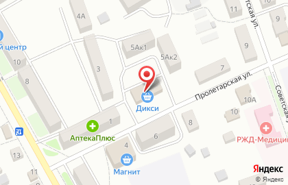 Супермаркет Дикси на Пролетарской улице на карте