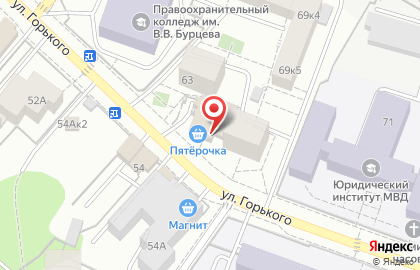Супермаркет Пятёрочка на улице Горького на карте