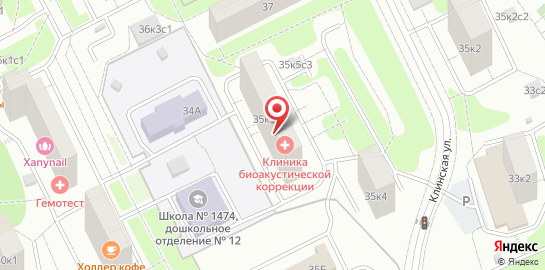 Клиника биоакустической коррекции на Зеленоградской улице на карте