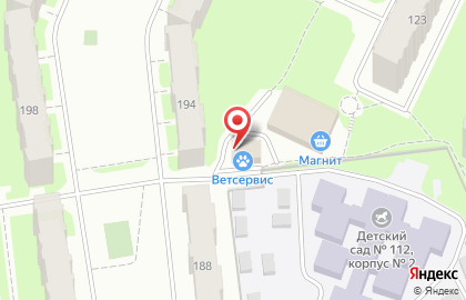 Ветеринарная клиника Ветсервис на Октябрьском проспекте на карте