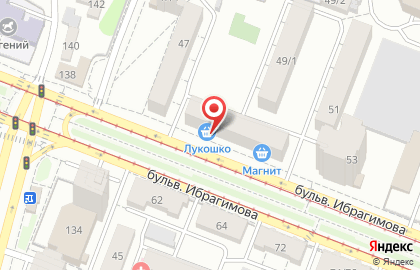 Продовольственный магазин Лукошко+ на бульваре Ибрагимова на карте