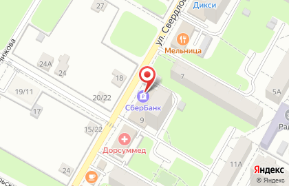 СберБанк на улице Свердлова в Подольске на карте
