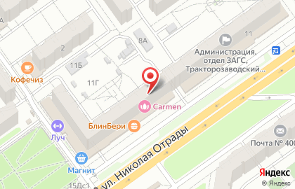Спортивное отделение во Сшор в Тракторозаводском районе на карте