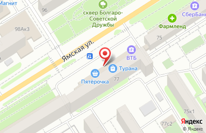 Банкомат АКБ Югра на Ямской улице на карте