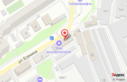 Магазин Аккумуляторные центры Мир аккумуляторов на улице Есенина на карте