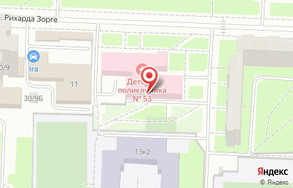 Городская поликлиника №106 на улице Рихарда Зорге, 13 к 1 на карте