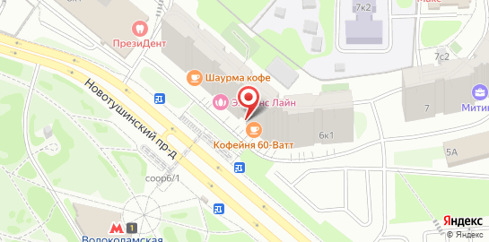 Салон красоты Xsize на метро Волоколамская на карте