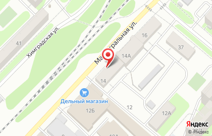 Магазин автозапчастей ГАЗ на Магистралиной улице на карте