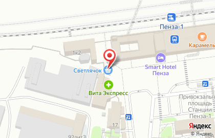 Магазин Светлячок в Железнодорожном районе на карте