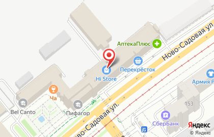 Городская поликлиника №9 на Ново-Садовой улице на карте