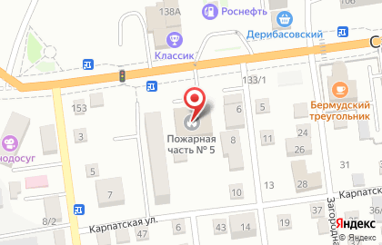 Пожарная часть №5 на Сахалинской улице на карте