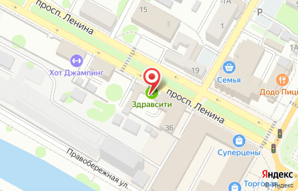 Аптека Будь здоров на проспекте Ленина, 36б в Гусеве на карте