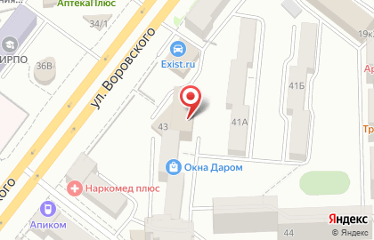 Агентство недвижимости Респект на улице Воровского на карте