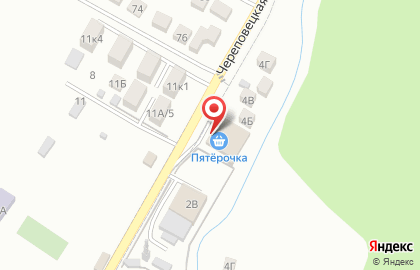 Супермаркет Пятёрочка на Череповецкой улице на карте