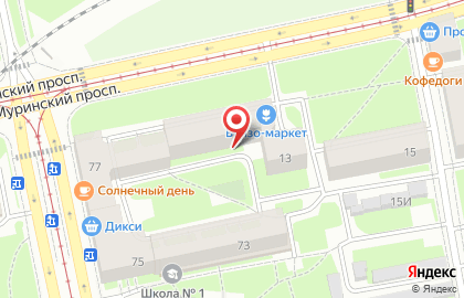 Кореана на улице 1-й Муринский на карте