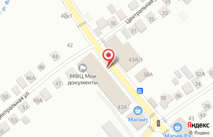 Киоск по продаже хлебобулочных изделий на Центральной улице на карте