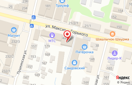 Магазин косметики и бытовой химии Магнит Косметик на улице М.Горького на карте