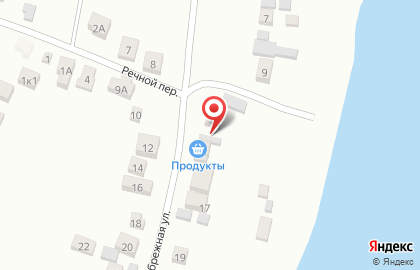 Магазин продуктов на Прибрежной улице на карте