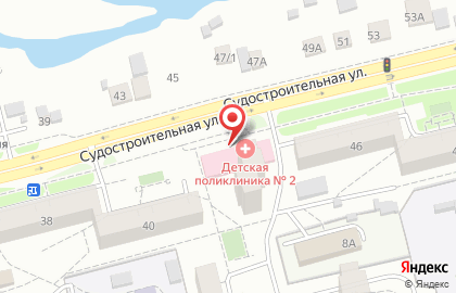 Красноярская городская детская поликлиника №2 на Судостроительной улице на карте