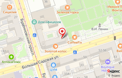 Ювелирный магазин Рубин на Большой Садовой улице на карте