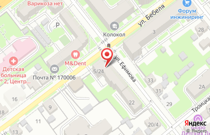 Тверской купец на улице Бебеля на карте
