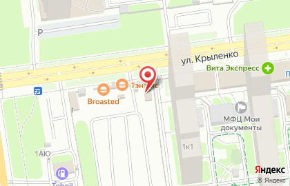 Шиномонтажная мастерская Квадрошина на Крыленко на карте