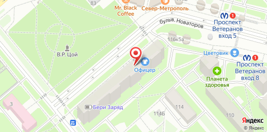Автошкола Светофор на Проспекте Ветеранов на карте