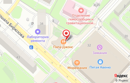 Цветочный салон Ирис на улице Маршала Бирюзова на карте