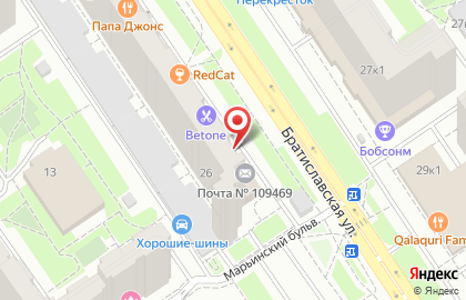 Продуктовый магазин КуулКлевер на метро Братиславская на карте
