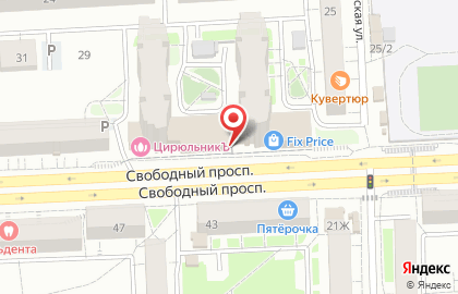 Магазин фруктов и овощей в Железнодорожном районе на карте